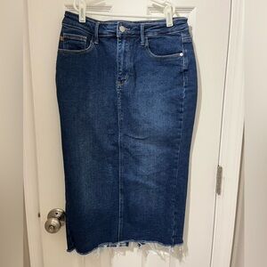 Judy Blue midi denim skirt L